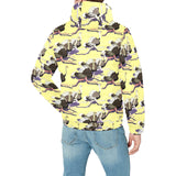 Ostrich Pattern Print Design 04 Men's Padded Hooded Jacket