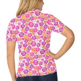 Hibiscus Pattern Print Design 01 Women's All Over Print Polo Shirt