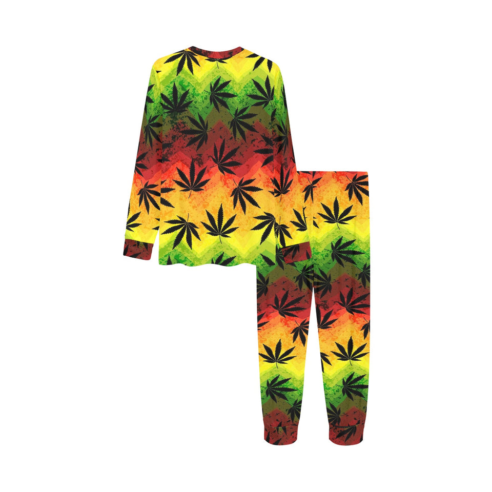 Canabis Marijuana Weed Pattern Print Design 03 Kids' Boys' Girls' All Over Print Pajama Set