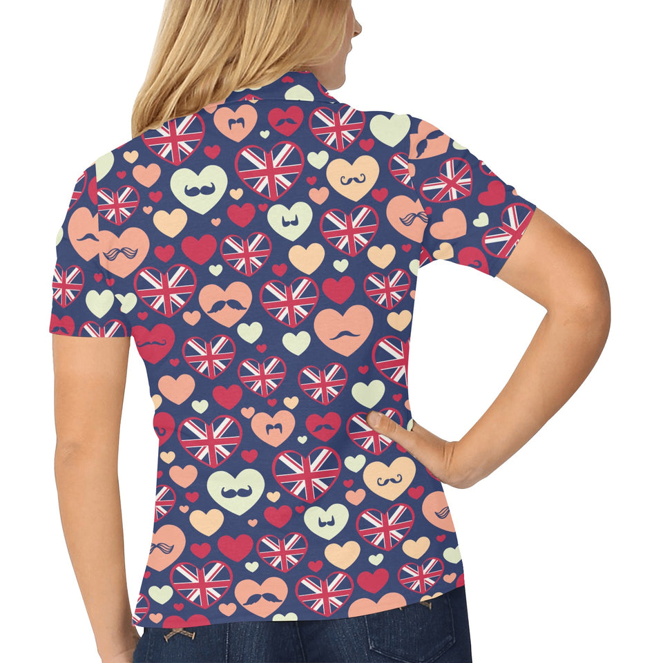 British Pattern Print Design 02 Women's All Over Print Polo Shirt