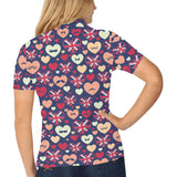 British Pattern Print Design 02 Women's All Over Print Polo Shirt