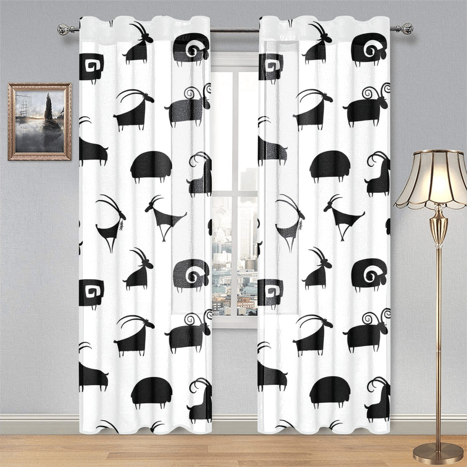 Goat ram pattern Gauze Curtain