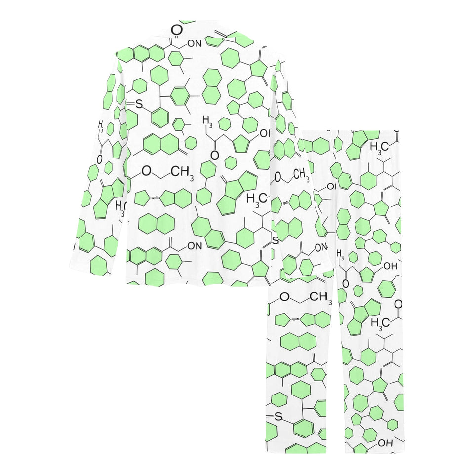 Chemistry Periodic Table Pattern Print Design 03 Women's Long Pajama Set