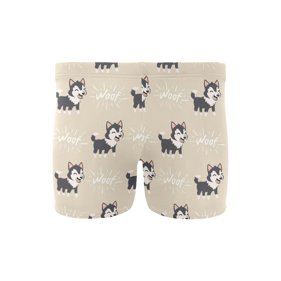 Cute Siberian Husky Men's Swimming Trunks