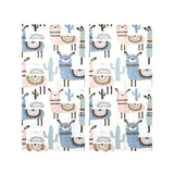 lama Alpaca cactus hand drawn pattern Gauze Curtain