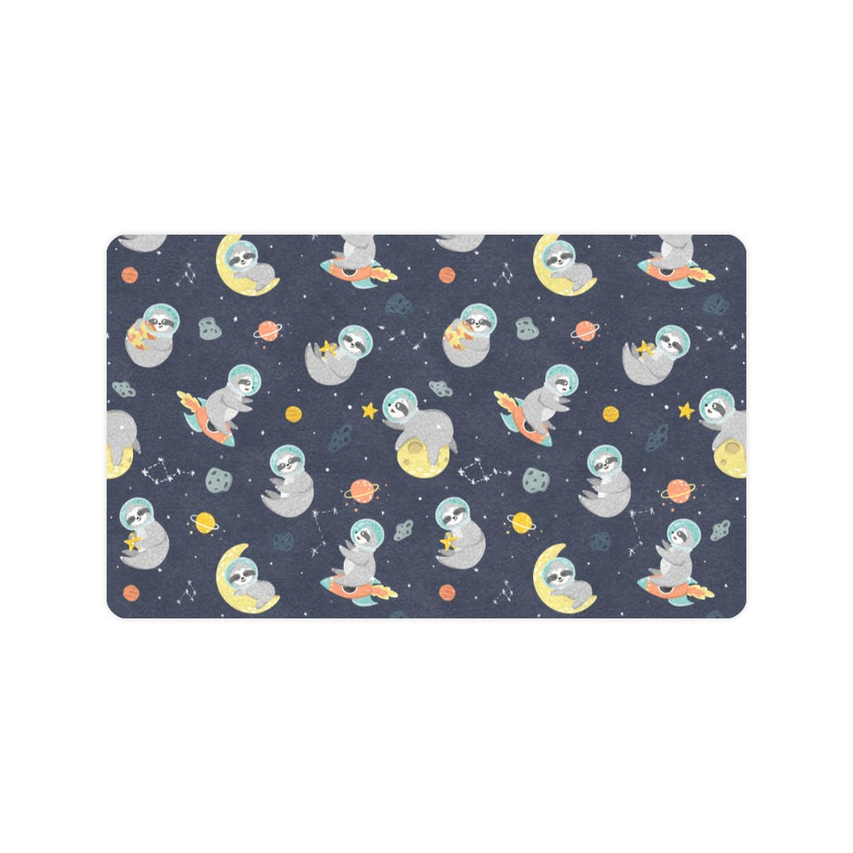 Cute sloth astronaut star planet rocket pattern Doormat