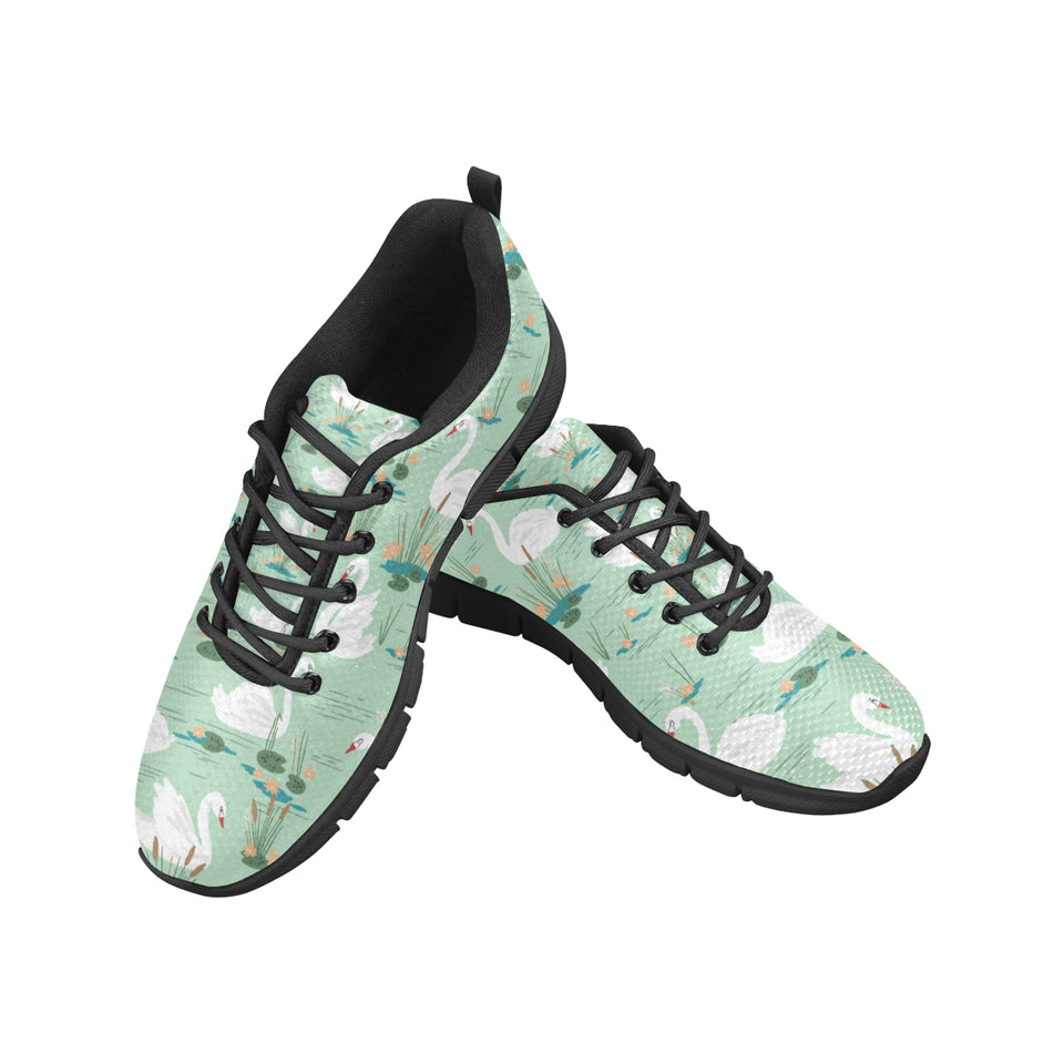 White swan lake pattern Women's Sneaker Shoes