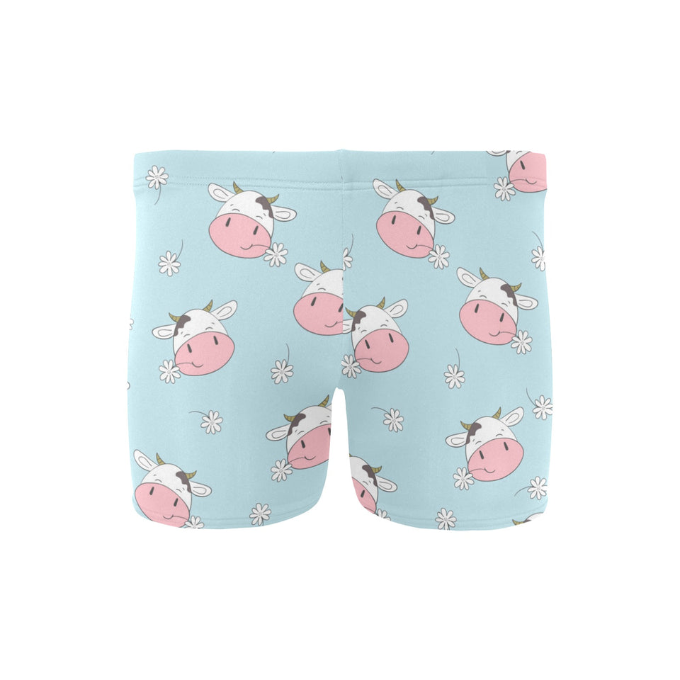 Cute cow flower pattern Men's Swimming Trunks
