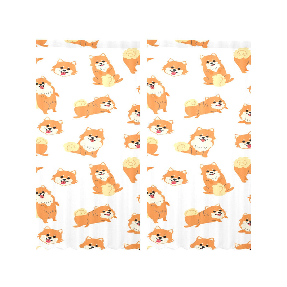 Brown pomeranian pattern Gauze Curtain