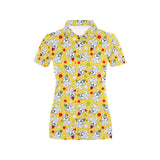 Yorkshire Terrier Pattern Print Design 05 Women's All Over Print Polo Shirt