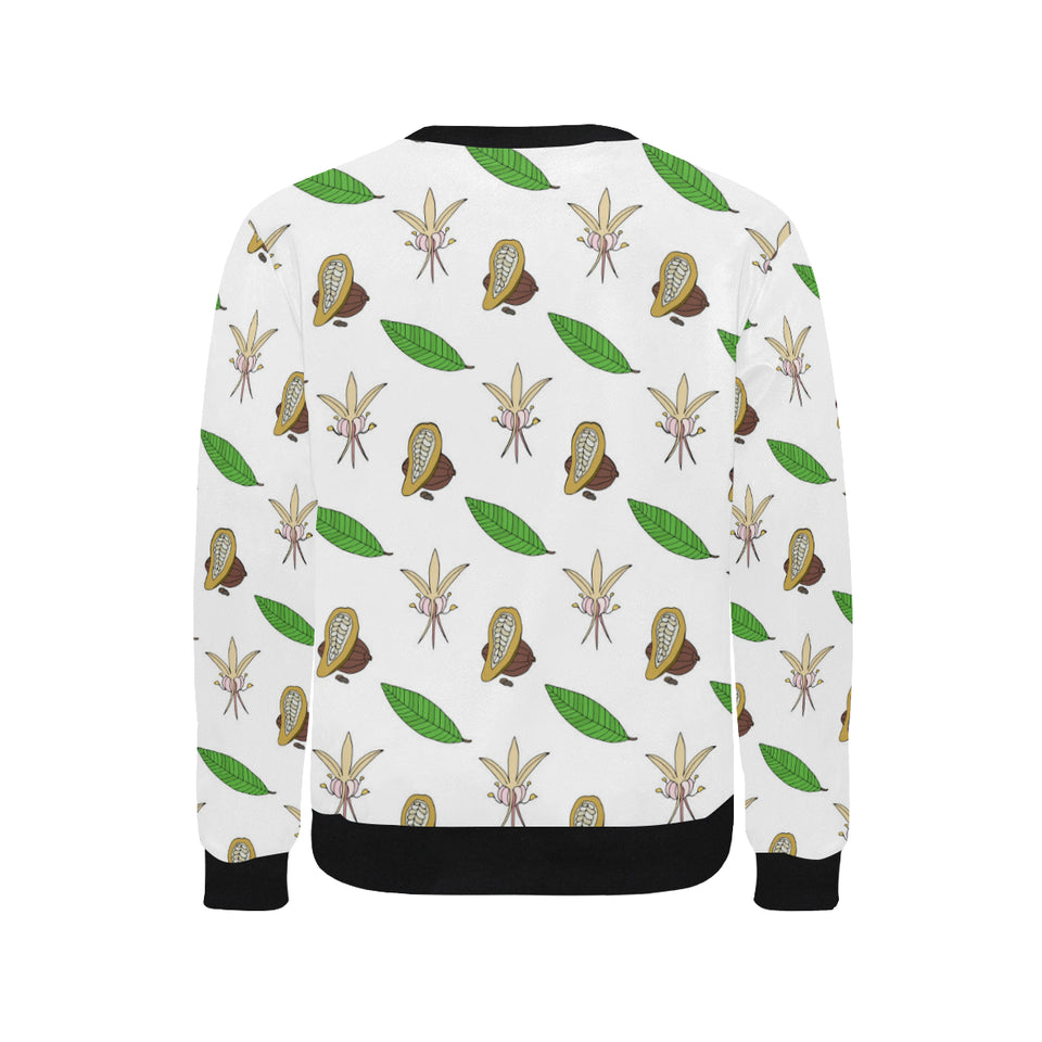 Color hand drawn cacao pattern Men's Crew Neck Sweatshirt