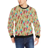 Colorful ice cream pattern Men's Crew Neck Sweatshirt