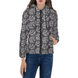 Dice Pattern Print Design 01 Women's Padded Hooded Jacket