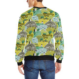 Hand drawn windmill pattern Men's Crew Neck Sweatshirt