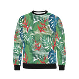 heliconia palm and monstera  leaves pattern Men's Crew Neck Sweatshirt