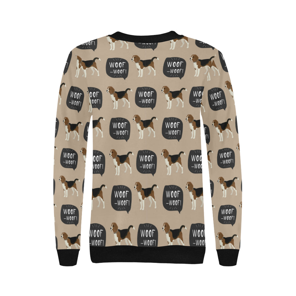 Beagle pattern Women's Crew Neck Sweatshirt