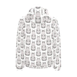 Hippopotamus Pattern Print Design 05 Men's Padded Hooded Jacket