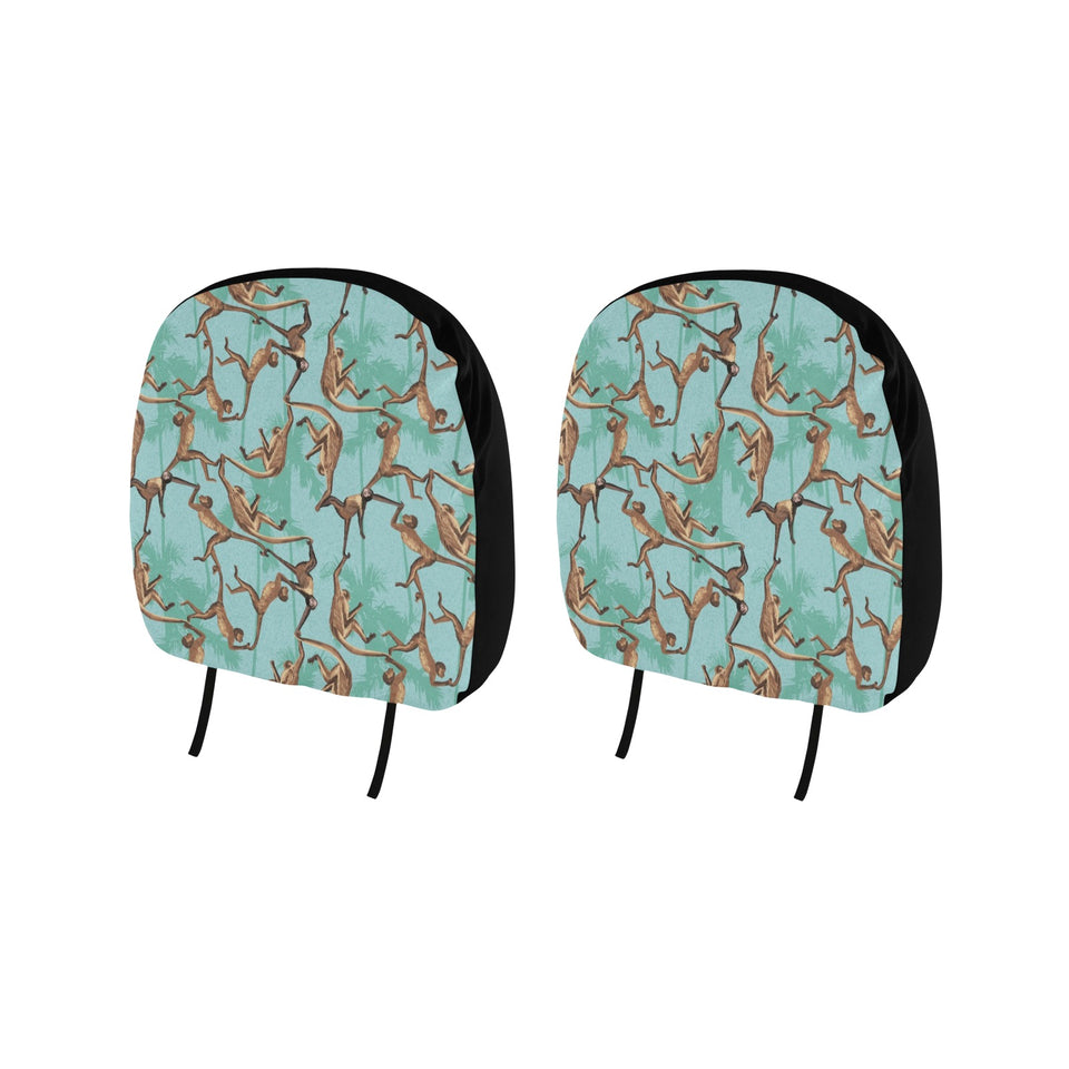 Monkey Palm tree background Car Headrest Cover