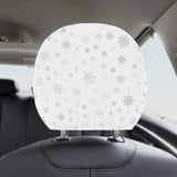 Snowflake pattern white background Car Headrest Cover