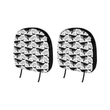 Black whale pattern Car Headrest Cover