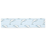 Dolphin blue striped background Table Runner