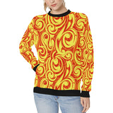 Fire flame design pattern Women's Crew Neck Sweatshirt