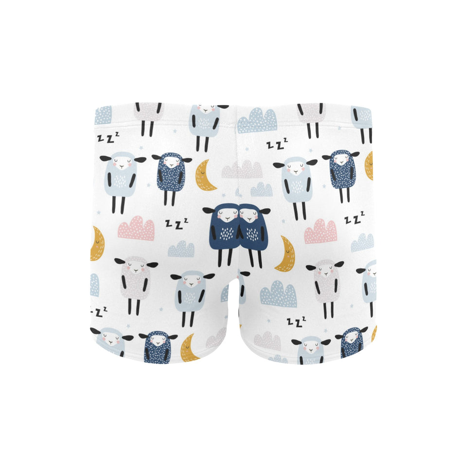 Cute sleeping sheep moon cloud pattern Men's Swimming Trunks