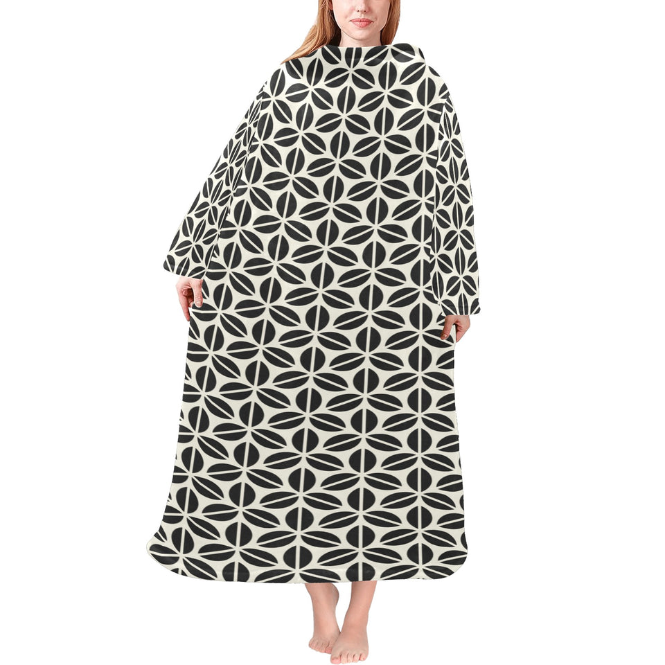 Coffee bean abstract modern pattern Blanket Robe with Sleeves