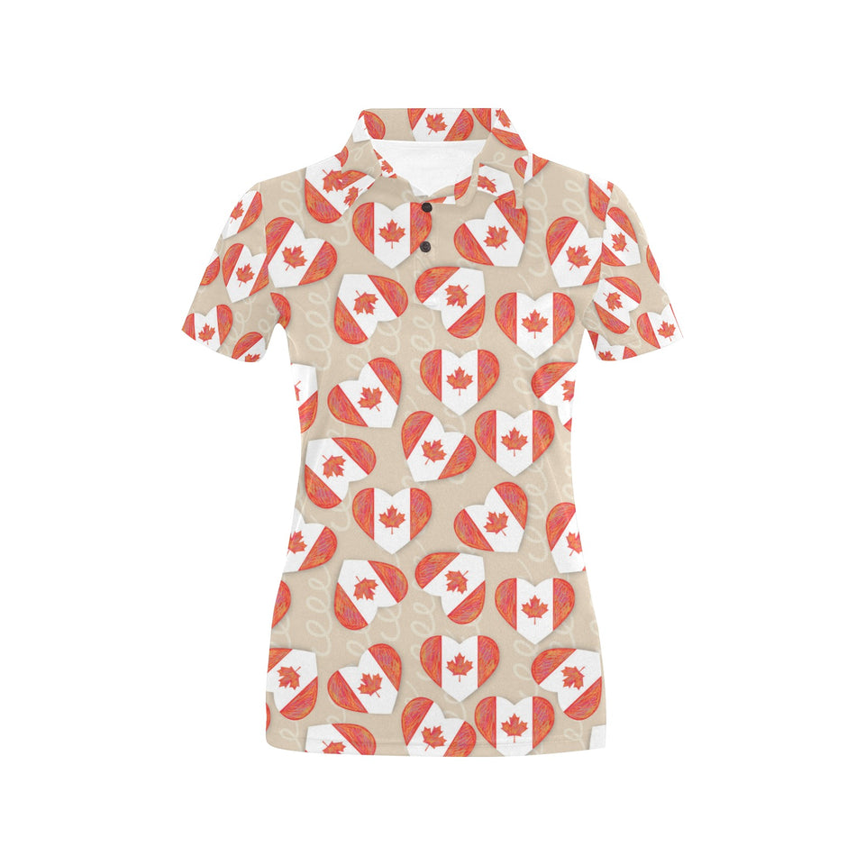 Canada Pattern Print Design 01 Women's All Over Print Polo Shirt