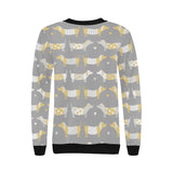 Cute dachshund dog pattern Women's Crew Neck Sweatshirt