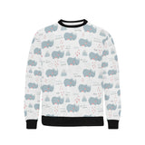 cute rhino heart pattern Men's Crew Neck Sweatshirt