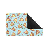 Hand drawn pizza blue background Doormat