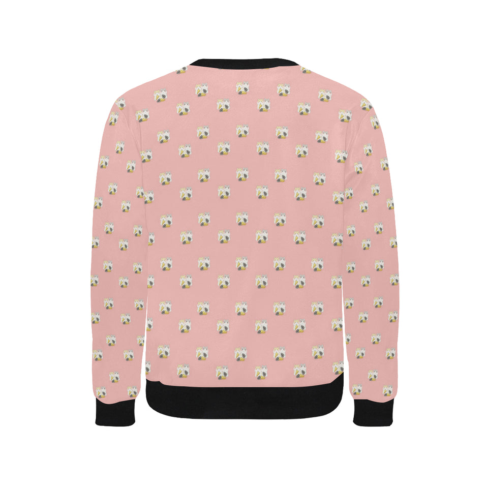 Cute hamster cheese pattern pink background Men's Crew Neck Sweatshirt