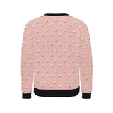 Cute hamster cheese pattern pink background Men's Crew Neck Sweatshirt