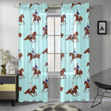 Horses running horses rider pattern Gauze Curtain