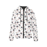 Ostrich Pattern Print Design 02 Women's Padded Hooded Jacket
