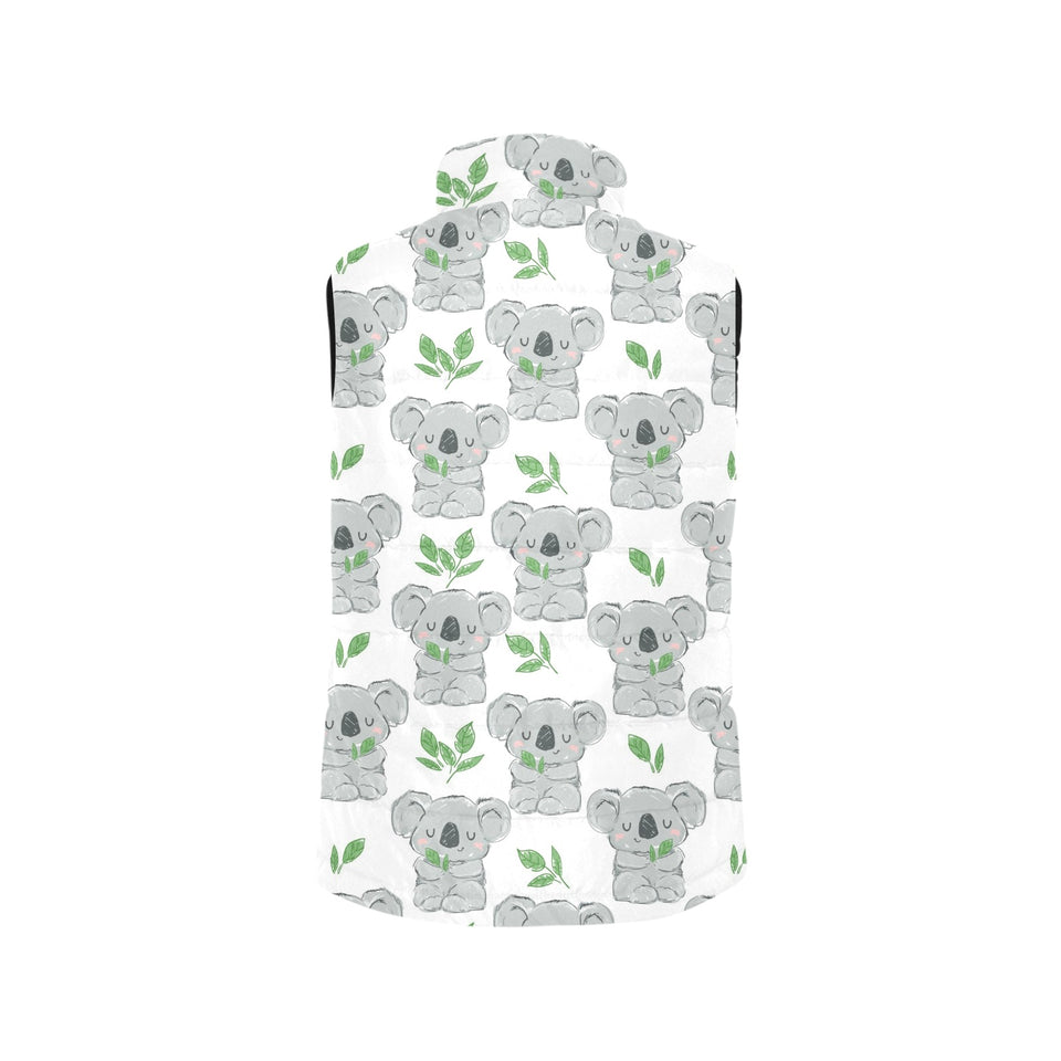Hand drawn Koala leaves pattern Men's Padded Vest
