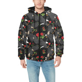 Eagle Pattern Print Design 04 Men's Padded Hooded Jacket