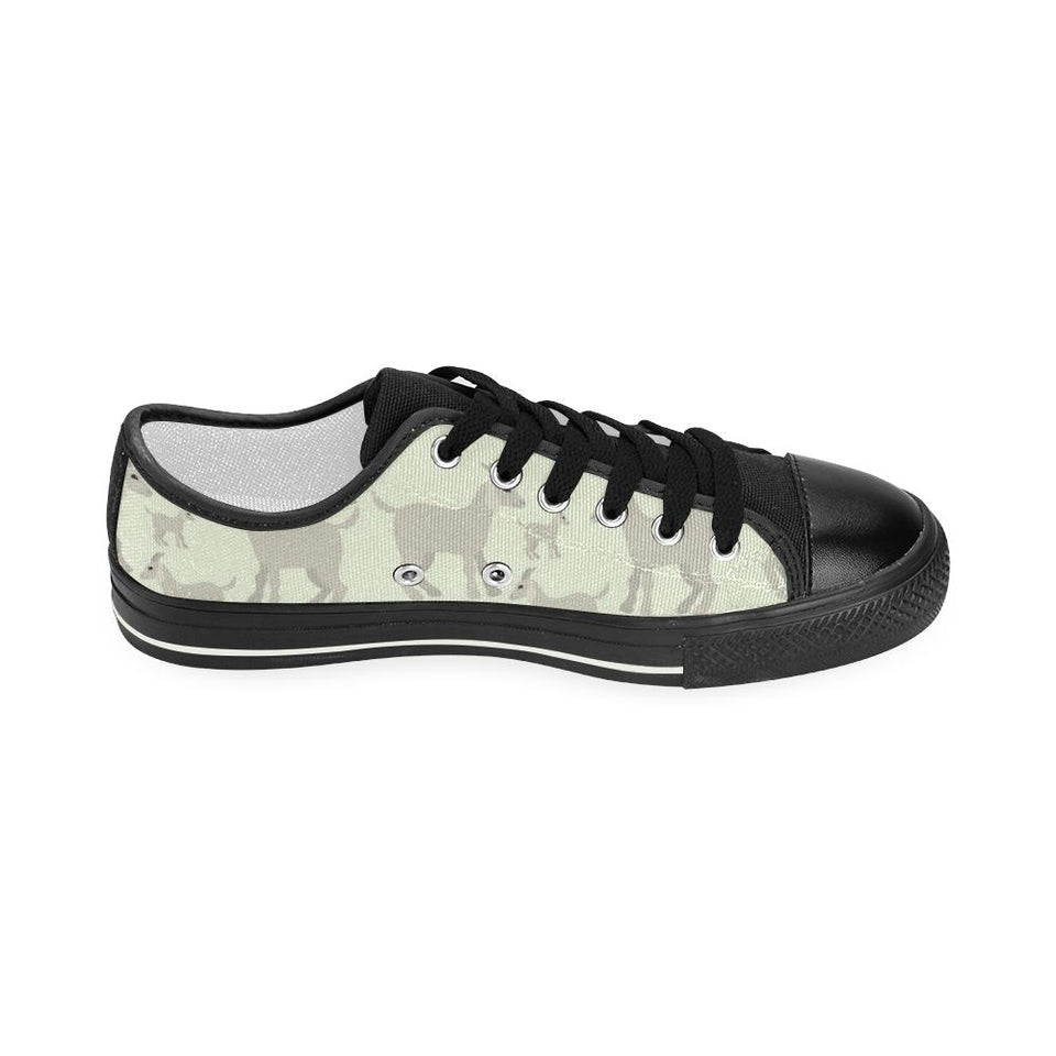 Little young goat pattern Kids' Boys' Girls' Low Top Canvas Shoes Black