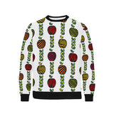 colorful apples leave zebra stripe Men's Crew Neck Sweatshirt