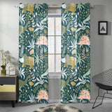 dinosaurs tropical leaves flower pattern Gauze Curtain