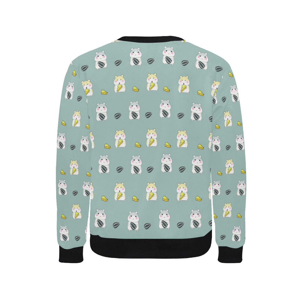 Cute hamster cheese pattern Men's Crew Neck Sweatshirt