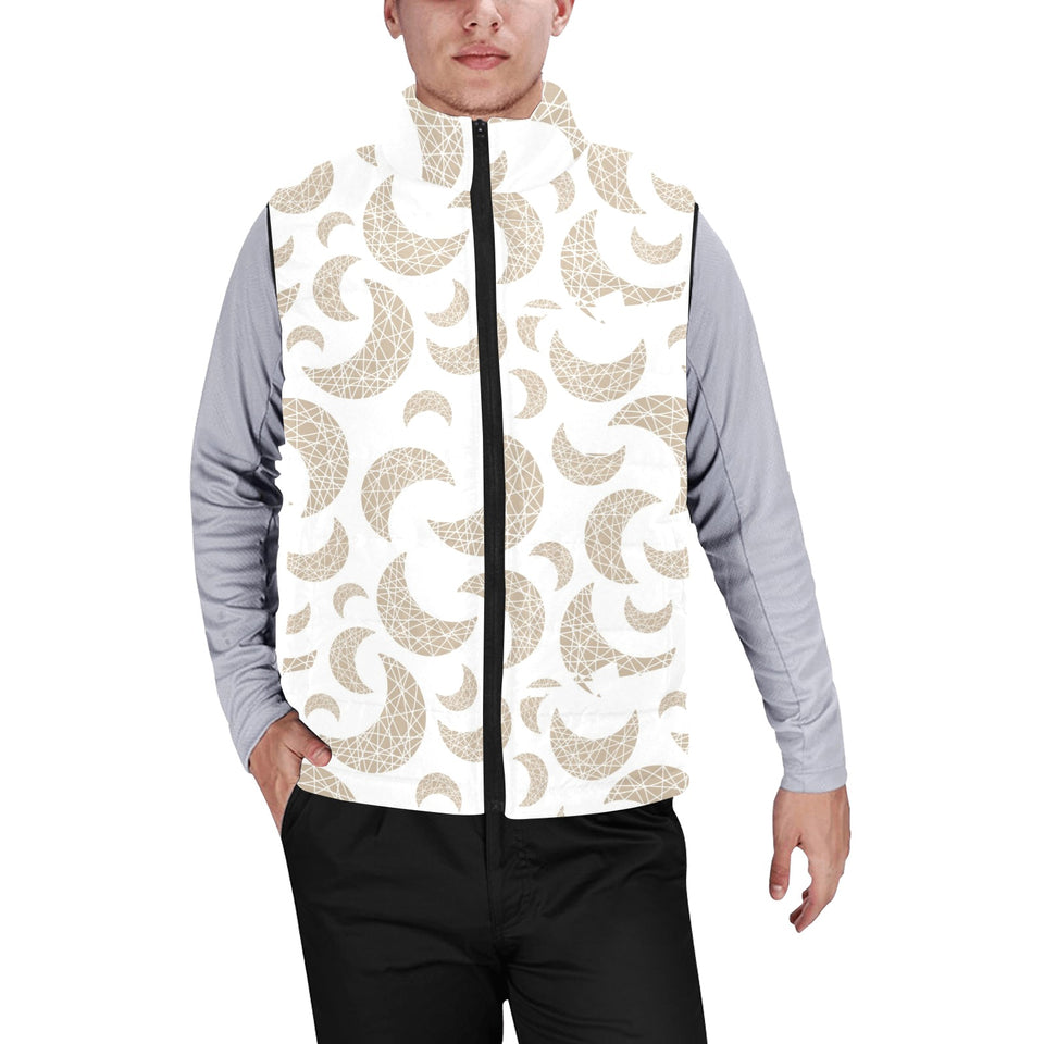 Cool gold moon abstract pattern Men's Padded Vest