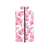 pink purple orchid pattern background Men's Padded Vest