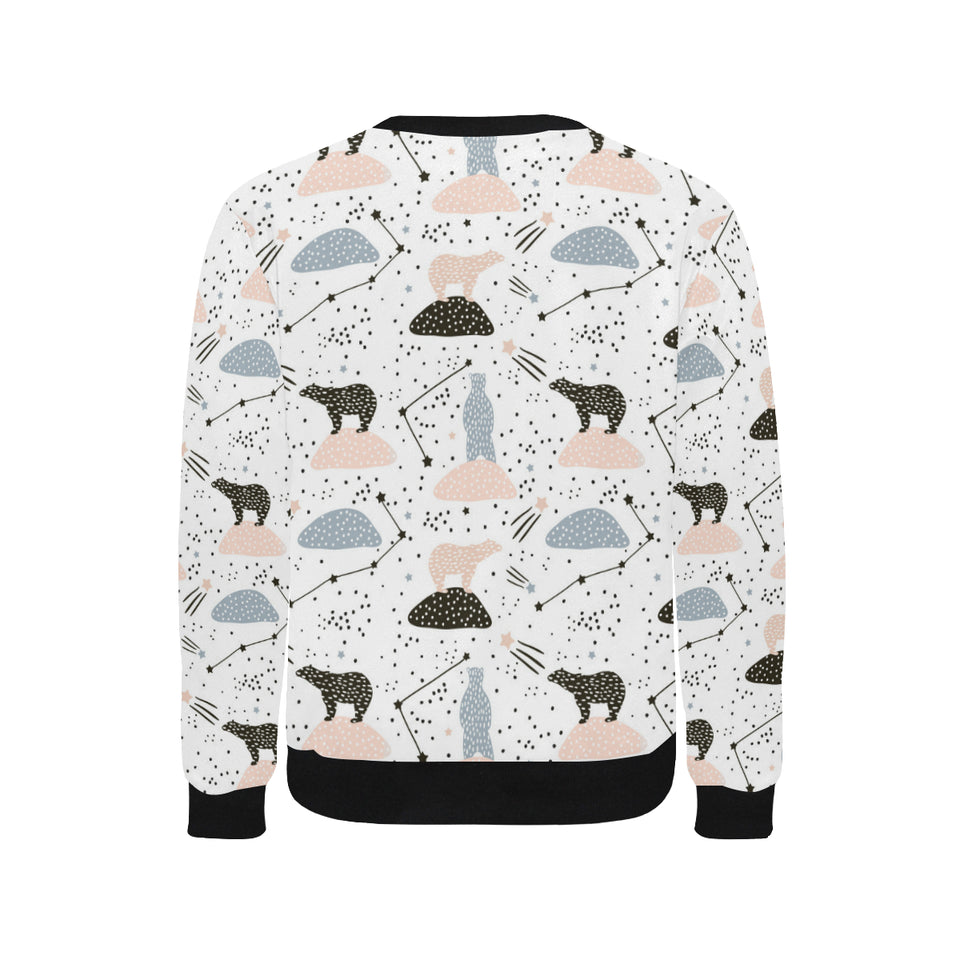 Polar bears star poka dot pattern Men's Crew Neck Sweatshirt