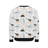 Polar bears star poka dot pattern Men's Crew Neck Sweatshirt