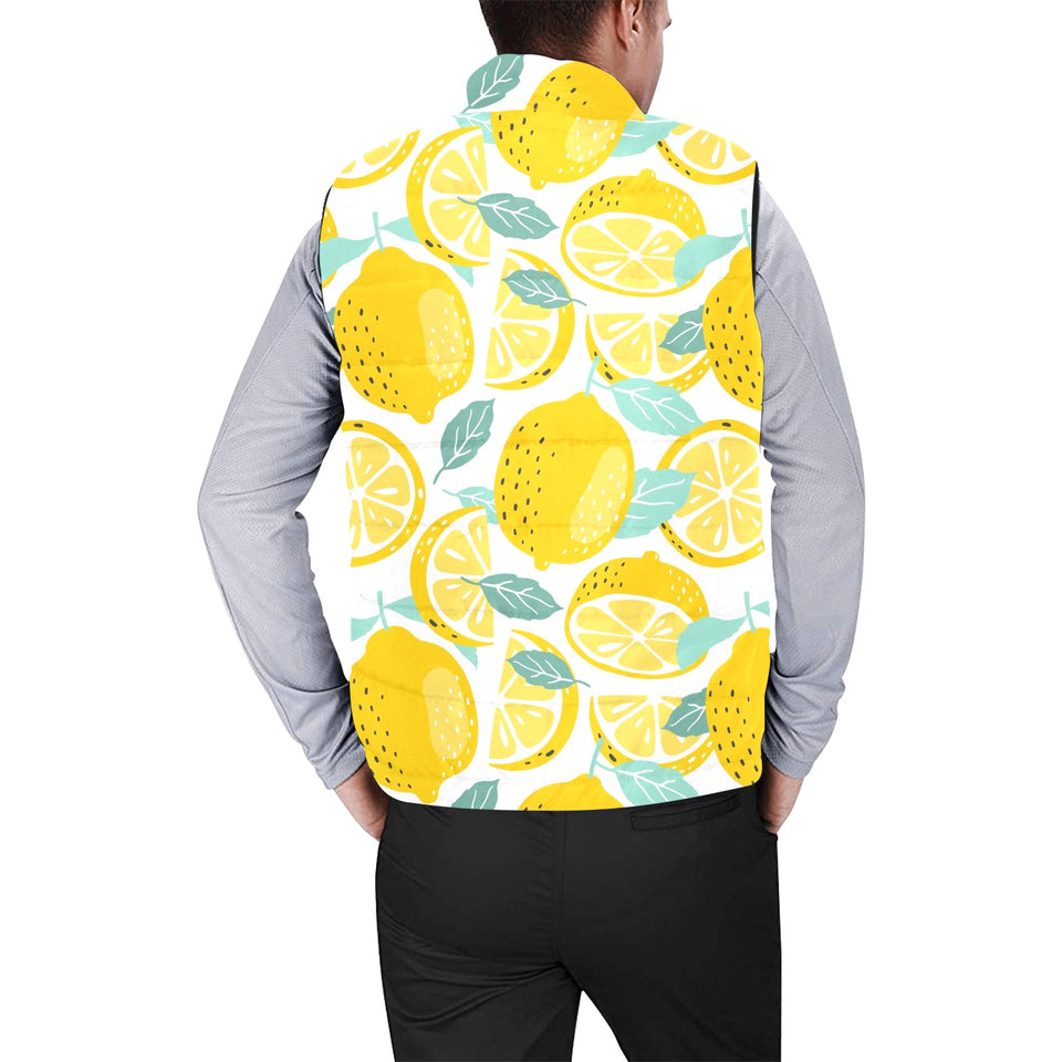 lemon design pattern Men's Padded Vest