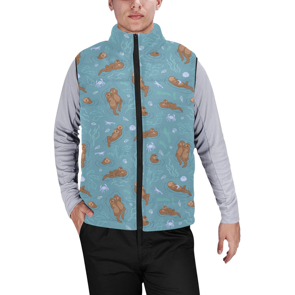 Sea otters pattern Men's Padded Vest