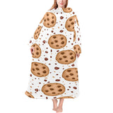chocolate chip cookie pattern Blanket Robe with Sleeves