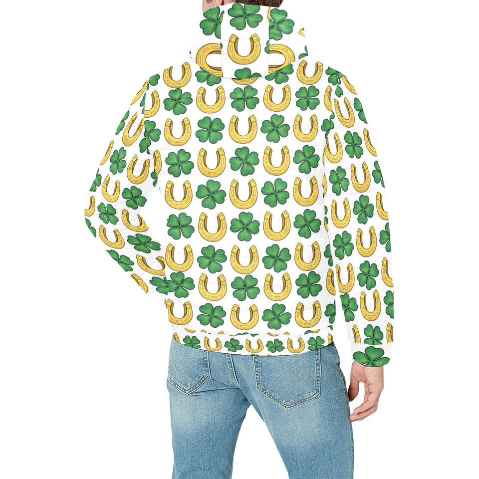 Horseshoes Pattern Print Design 04 Men's Padded Hooded Jacket